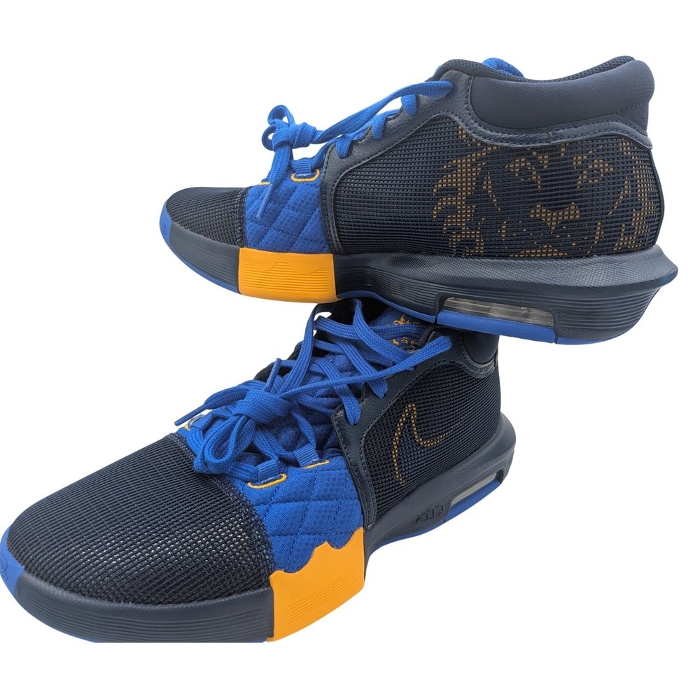 Nike Lebron Soldier‎ XIII 11 Men's Basketball Shoes Navy Blue Orange Lion Logo - Picture 10 of 14